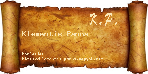 Klementis Panna névjegykártya
